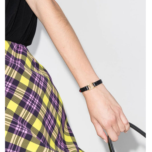 VLOGO Black Leather Bracelet