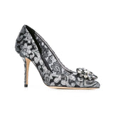 Charmant Lace Bellucci 90mm Grey Pumps