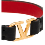 VLOGO Black Leather Bracelet