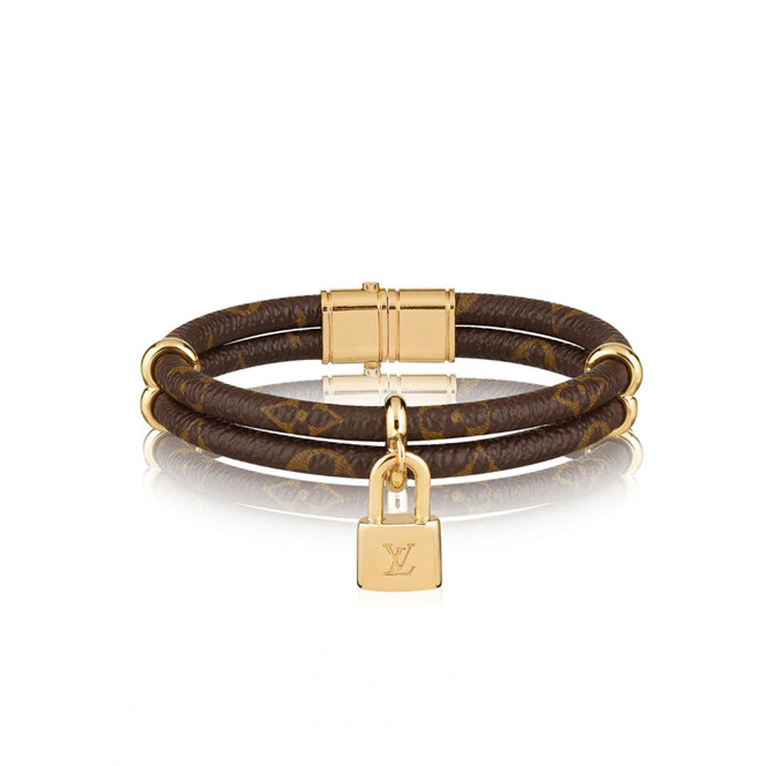 Louis Vuitton Monogram Double Keep It Twice Logo Lock Bracelet