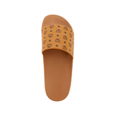 Monogram-Print Cognac Slides