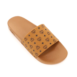 Monogram-Print Cognac Slides